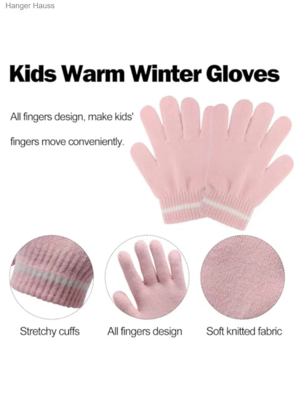 Girls Winter Cat Ear Beanie Hat Gloves Set Knit Earflap Cap Mittens